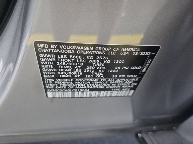 2020 Volkswagen Atlas Cross Sport 2.0T S