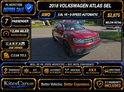 2018 Volkswagen Atlas 3.6L V6 SEL