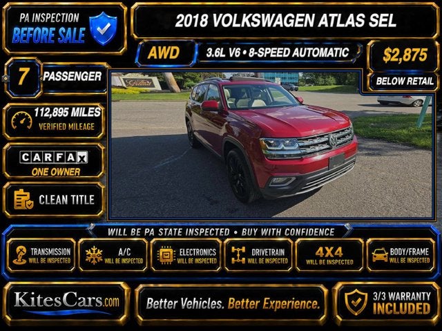 2018 Volkswagen Atlas 3.6L V6 SEL
