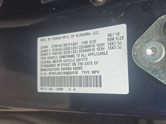 2019 Honda Odyssey EX